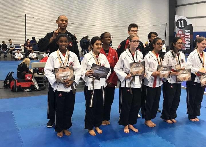 teen martial arts students